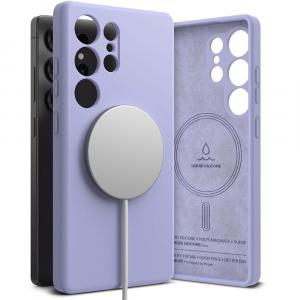 Etui Ringke Silicone Magnetic do MagSafe do Galaxy S25 Ultra, fioletowe