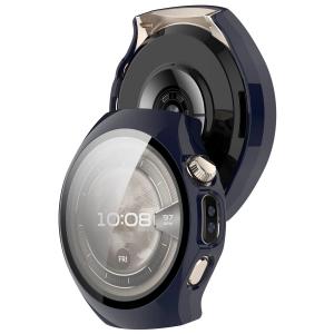Etui ze szkłem do zegarka Bizon Case+Glass Watch do Huawei Watch 5 46 mm, niebieskie