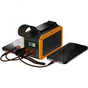 Powerbank z latarką i wyświetlaczem LCD Xtorm Flashlight 40000mAh, 100W, 2x USB-C / USB-A PD + kabel USB-C, czarno-pomarańczowy