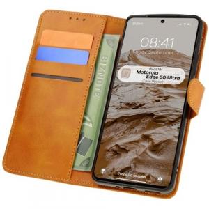 Etui z klapką Bizon Case Pocket do Motorola Edge 50 Ultra, brązowe