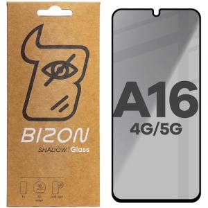 Prywatyzujące szkło hartowane Bizon Glass Edge Shadow do Galaxy A26 5G/A16 4G/5G, przyciemniane z czarną ramką