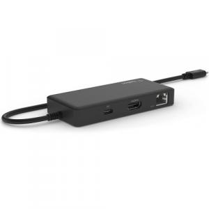 Stacja, hub Belkin Connect USB-C 5-in-1 Multiport Adapter 100W do Chromebook, czarna