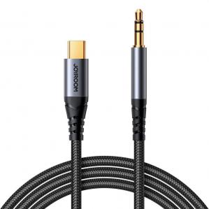 OUTLET: Kabel audio Joyroom SY-A07, AUX Jack 3.5mm - USB-C, 1,2m, czarny