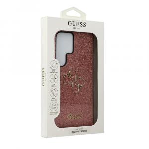 Etui Guess Glitter Script Big 4G do Galaxy S25 Ultra, różowe