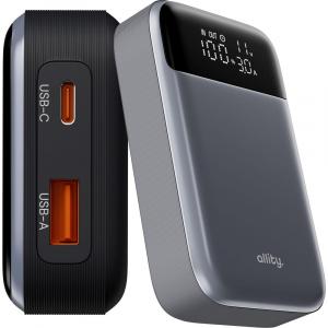 Powerbank Allity APB-200 1x USB-C PD / 1x USB-A QC 33W 10000 mAh, szary