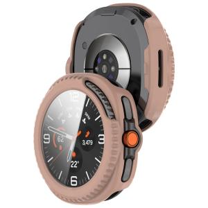 Etui ze szkłem do zegarka Bizon Case+Glass Watch do Galaxy Watch 8 Classic 46 mm, różowe
