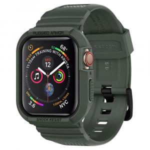 OUTLET: Etui z paskiem Spigen Rugged Armor Pro Apple Watch 45/44 mm, zielone