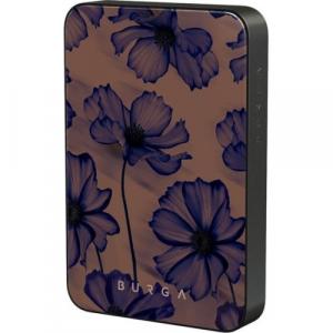 Powerbank indukcyjny Burga Magnetic Gunmetal Velvet Night, magnetyczny do MagSafe, Qi, USB-C, PD, 20W, 5000mAh + kabel USB-C, brązowo-granatowy