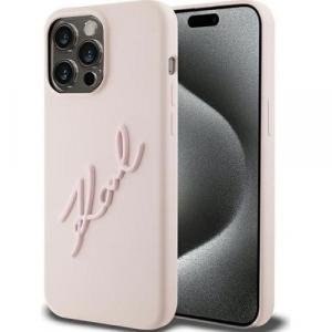 Etui Karl Lagerfeld Hard Case Silicone Karl Script do iPhone 15 Pro, różowe