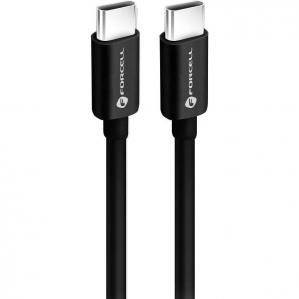 Kabel Forcell C338 USB-C do USB-C, 60W, PD, QC4.0, 25 cm, czarny