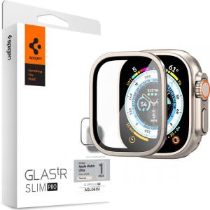 OUTLET: Szkło ramkowe Spigen Glas.tR Slim Pro 1-Pack do Apple Watch Ultra 2/1 49 mm, tytanowy kolor