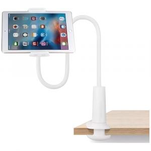 Uchwyt biurkowy na telefon / tablet, AWEI X3, długie ramię, biały