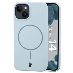 Silikonowe etui z pierścieniem magnetycznym Bizon Soft Case Magnetic do iPhone 14, błękitne