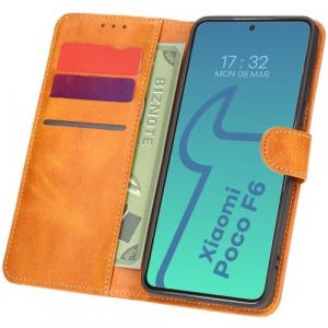 Etui z klapką Bizon Case Pocket do Xiaomi Poco F6, brązowe