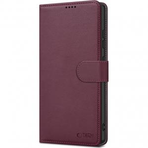 Etui Tech-Protect Wallet do Galaxy A56 5G, bordowe