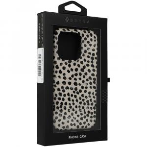 OUTLET: Etui Burga Almond Latte Tough Magsafe do iPhone 15 Pro, beżowe z czarnymi kropkami