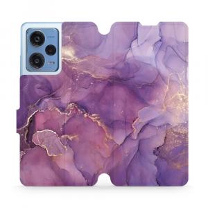 Etui z klapką do Xiaomi Redmi Note 12 Pro 5G, Mobiwear Book, fioletowe