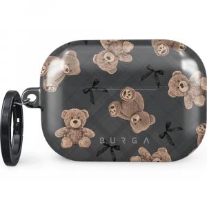 Etui Burga BFF do AirPods Pro 2, szare z pluszowymi misiami