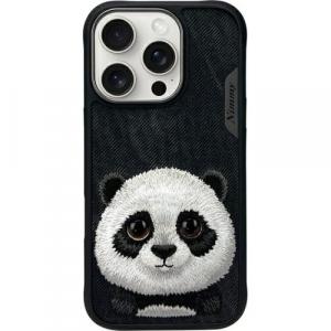 Etui Nimmy Big Eyed Pet 2.0 Panda do iPhone 16 Pro, czarne z pandą