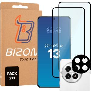 2x Szkło + szybka na aparat Bizon Edge 3D Pack do OnePlus 13