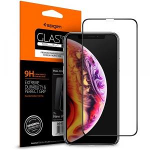 Szkło do etui Spigen Glas.FC iPhone 11 / Xr, czarna ramka