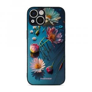 Etui ochronne do iPhone 13, Mobiwear Glossy Case, niebiesko-kwieciste