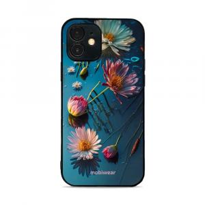 Etui ochronne do iPhone 12 Mini, Mobiwear Glossy Case, niebiesko-kwieciste