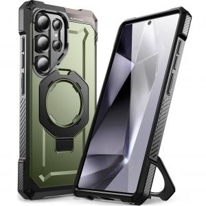 Etui pancerne Supcase UB Grip Mag do MagSafe do Galaxy S25 Ultra, czarno-zielone