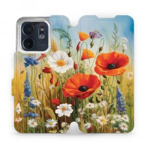 Etui z klapką do Infinix Smart 9, Mobiwear Book, łąkowe kwiaty
