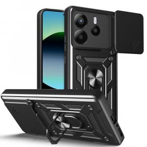 Etui z uchwytem na palec do Xiaomi Redmi Note 14 5G Tech-Protect Camshield Pro, czarne