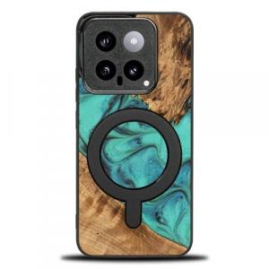 Drewniane etui Bewood Unique - Turquoise do MagSafe do Xiaomi 14 Pro