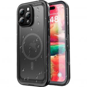 OUTLET: Etui z ochroną ekranu Tech-Protect Shellbox IP68 do iPhone 16 Pro do MagSafe, przydymione-czarne