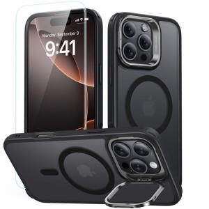 OUTLET: Etui + szkło ESR Classic Hybrid KickStand do iPhone 16 Pro Max do MagSafe, półprzezroczysto-czarne