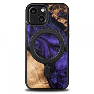Drewniane etui do iPhone 13 Mini, Bewood Unique Violet do MagSafe