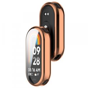 Etui z osłoną ekranu Bizon Case Watch Felipe do Xiaomi Smart Band 9, różowozłote