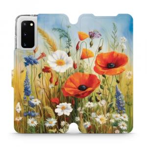 Etui z klapką do Galaxy S20, Mobiwear Book, łąkowe kwiaty