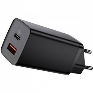 Ładowarka sieciowa Baseus GaN2 Lite, 1xUSB-A, 1xUSB-C, 65W, PD 3.0, QC 4.0+, czarna