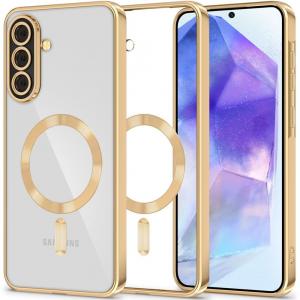 Etui z osłoną aparatu Tech-Protect MagFlex do Galaxy A56 5G do MagSafe, przezroczysto-złote