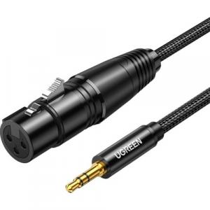 Kabel Ugreen audio XLR (żeński) - 3,5 mm mini jack (męski), 1 m, czarny