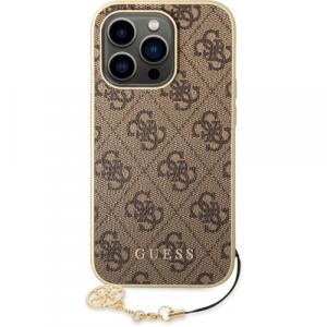 Etui Guess 4G Charms Collection do iPhone 14 Pro, brązowe