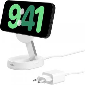 Ładowarka indukcyjna Belkin Boost Pro Convertible Qi2 15W WIA008 dla iPhone z MagSafe +PSU, biała