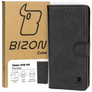 Etui z klapką Bizon Case Pocket do Oppo A58 4G, czarne