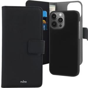 Etui z klapką plecki + portfel 2w1 Puro Wallet do iPhone 13 Pro, czarne