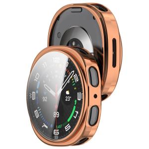 Etui z osłoną ekranu Bizon Case Watch Felipe do Galaxy Watch 8 40 mm, różowozłote