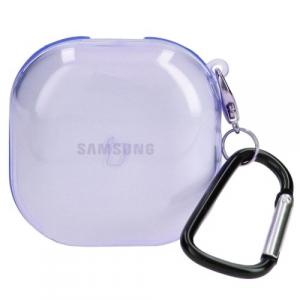 Etui Bizon Case Headphone Clear do Galaxy Buds Live / Pro / Buds2 / Buds2 Pro / Buds FE, przezroczysto-fioletowe