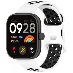 Pasek Bizon Strap Watch Octo do Xiaomi Redmi Watch 4/Xiaomi Band 8 Pro, biało-czarny