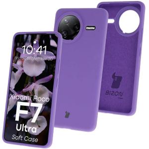 Silikonowe etui Bizon Soft Case do Xiaomi POCO F7 Ultra, fioletowe