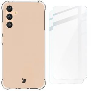 Etui + 2x szkło Bizon Case Clear Pack do Galaxy A34 5G, przezroczyste