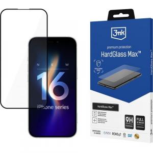 Szkło hartowane 3mk HardGlass Max do iPhone 16 Pro Max, czarna ramka