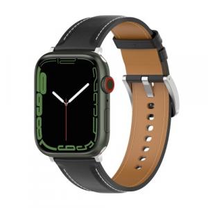 Skórzany pasek Bizon Strap Watch Casual do Apple Watch 38/40/41mm/S10 42mm, czarny